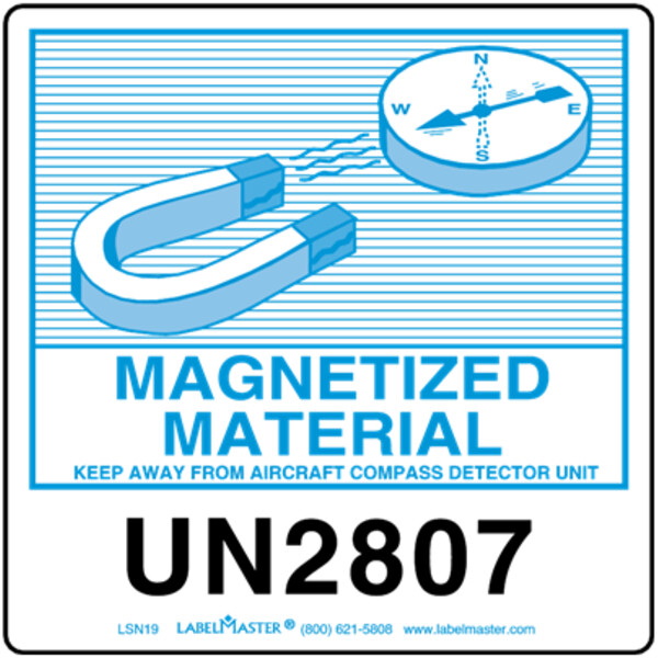 MAGNETIZED MATERIALS AIR LABEL, UN2807