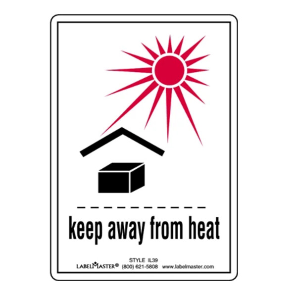 Keep Away From Heat Label