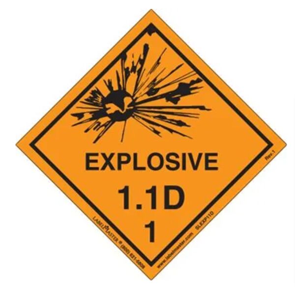 Explosive 1.1 D Label, Paper, Roll of 500 Thumbnail