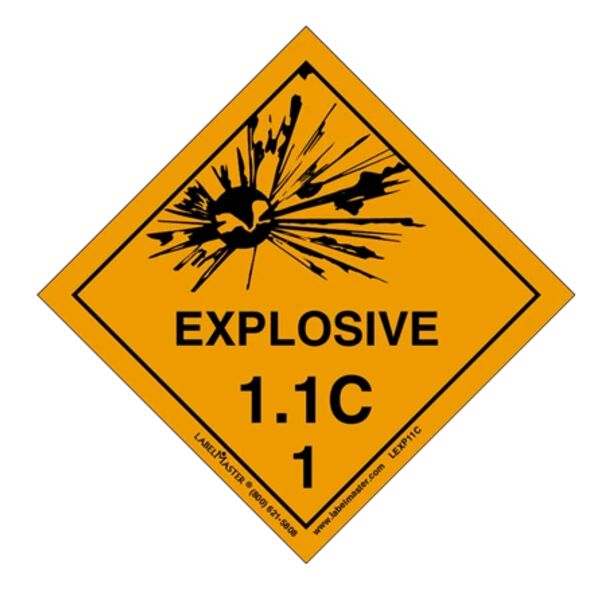 Explosive 1.1 C Label, Paper, Roll of 500 Thumbnail