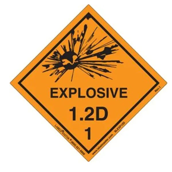 Explosive 1.2 D Label, Vinyl, Roll of 500 Thumbnail