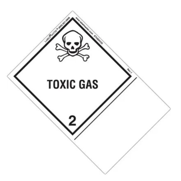 TOXIC GAS LABEL, BLANK, PVC-FREE FILM, EXTENDED TAB Thumbnail