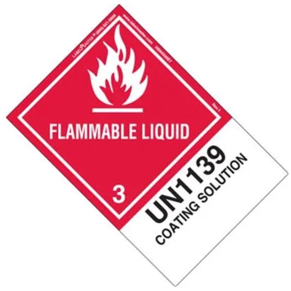 FLAMMABLE LIQUID LABEL, UN1139 COATING SOLUTION, PAPER, EXTENDED Thumbnail