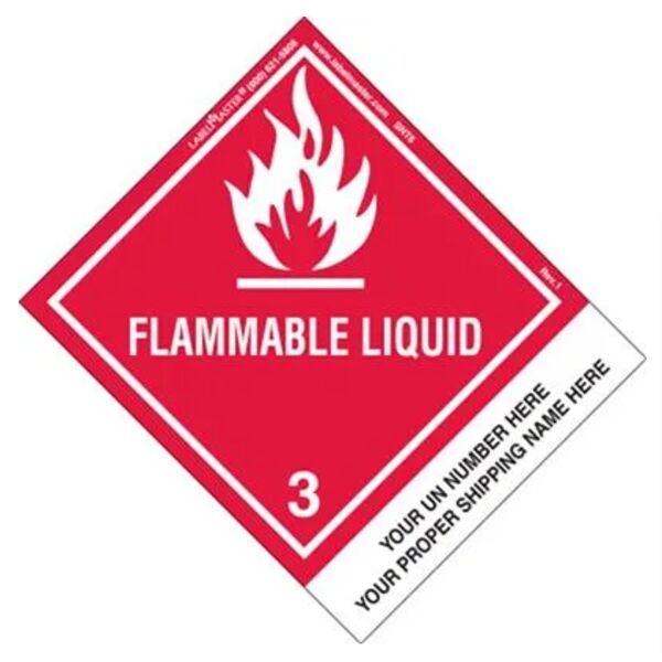 Personalized Flammable Liquid Shipping Name Label, Paper, Standard Tab Thumbnail