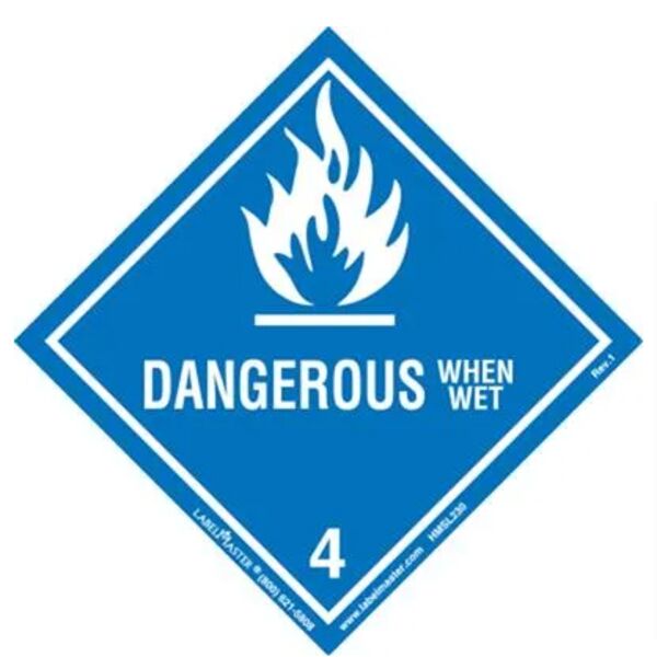 Dangerous When Wet Label, Worded, PVC-Free Film, Roll of 500 Thumbnail