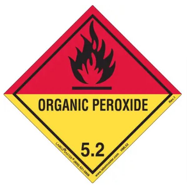 Organic Peroxide Label, Worded, Paper, Roll of 500 Thumbnail