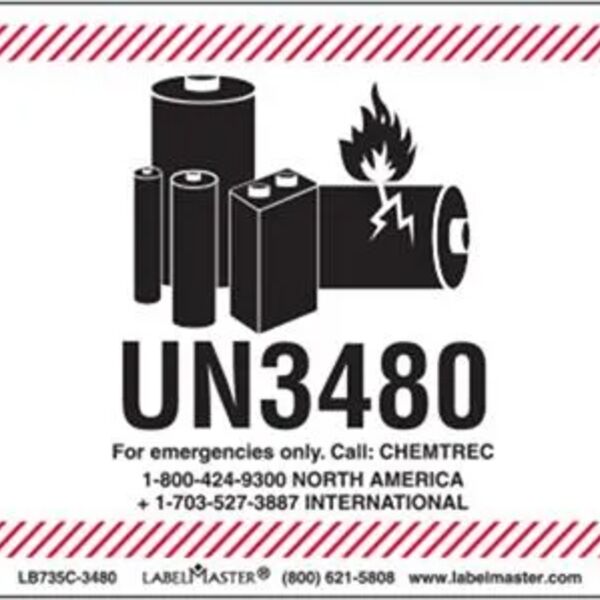 CHEMTREC UN3090 Lithium Battery Handling Marking, 105mm x 74mm, PVC-Free Film Thumbnail
