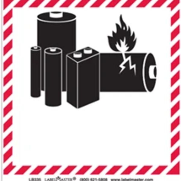 Lithium Battery Handling Marking, 100mm x 100mm, Paper, Personalized Thumbnail