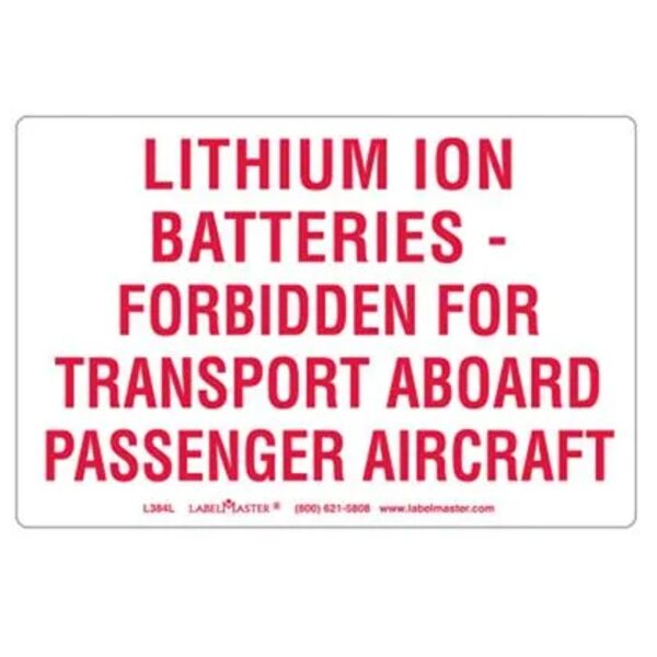 DOT LITHIUM BATTERY MARKING, PAPER, 6" X 4" Thumbnail