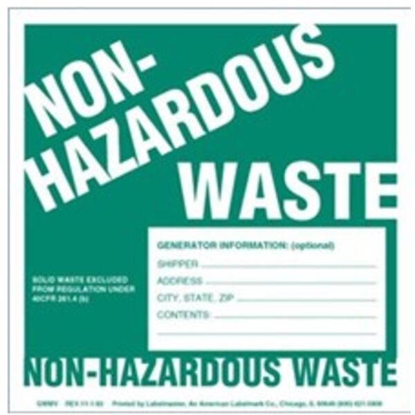 Copy of Non-Hazardous Waste Label, w/Generator Info, Thermal PVCF Thumbnail
