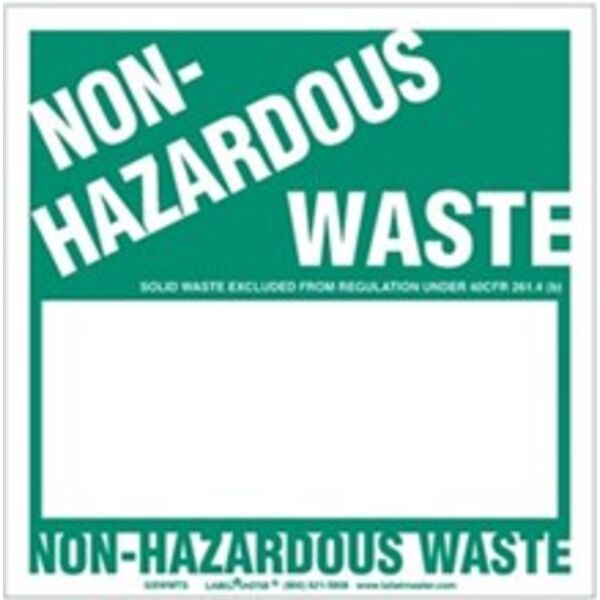 Non-Hazardous Waste Label, Blank 1/2 Open Box, Stock Paper Thumbnail