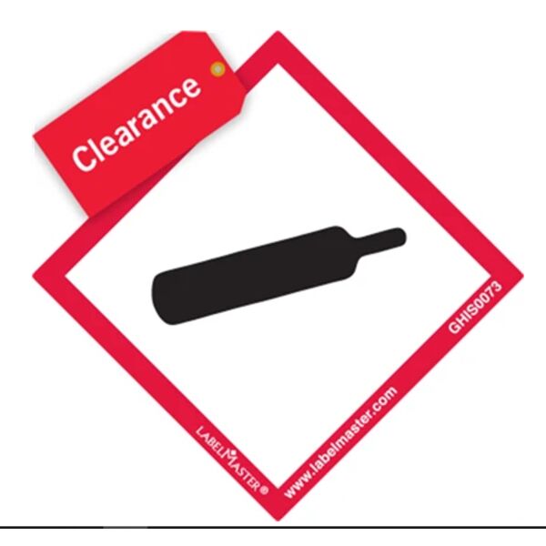 Save 20% - GHS Label, Gas Cylinder, PVC-Free Film, 101mm x 101mm Thumbnail