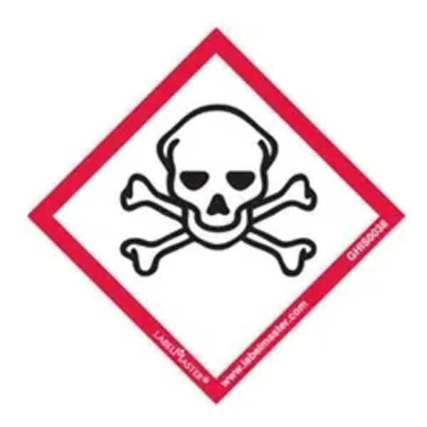GHS Label, Skull & Crossbones, PVC-Free Film, 51mm x 51mm Thumbnail