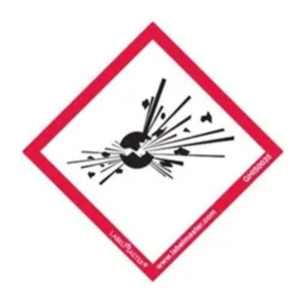 GHS Label, Exploding Bomb, Paper, 101mm x 101mm, Packs of 50 Thumbnail