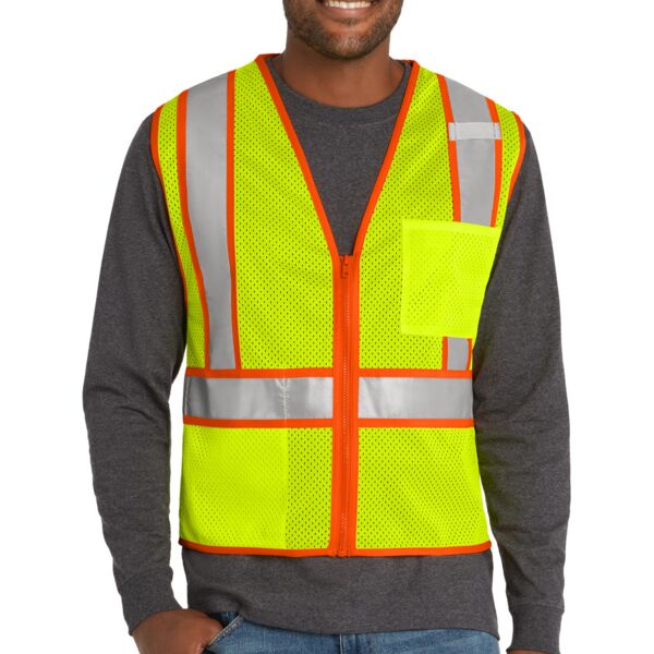 CSV103 - Ansi 107 Class 2 Mesh Zippered Two Tone Vest Thumbnail