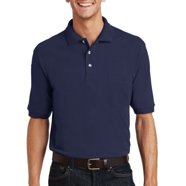 K420P Heavyweight Cotton Pique Polo with Pocket Thumbnail