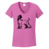 Ladies Heavy Cotton™ 100% Cotton V-Neck T-Shirt Thumbnail