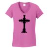 Ladies Heavy Cotton™ 100% Cotton V-Neck T-Shirt Thumbnail