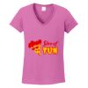 Ladies Heavy Cotton™ 100% Cotton V-Neck T-Shirt Thumbnail
